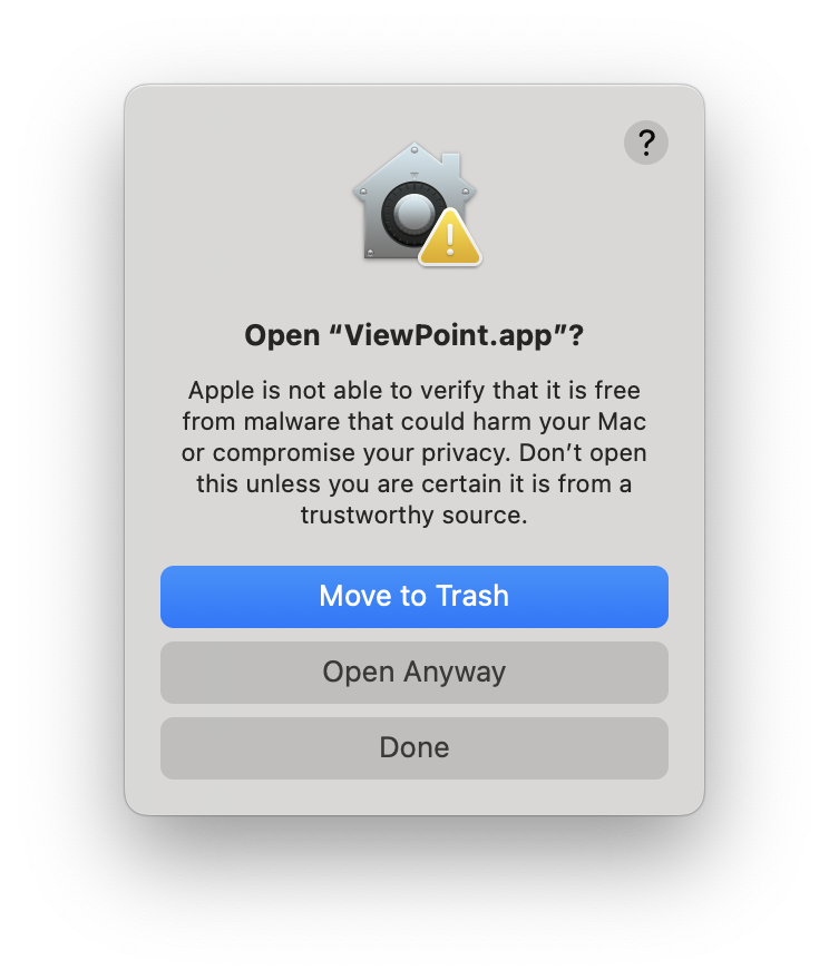 Confirm Open Anyway dialog