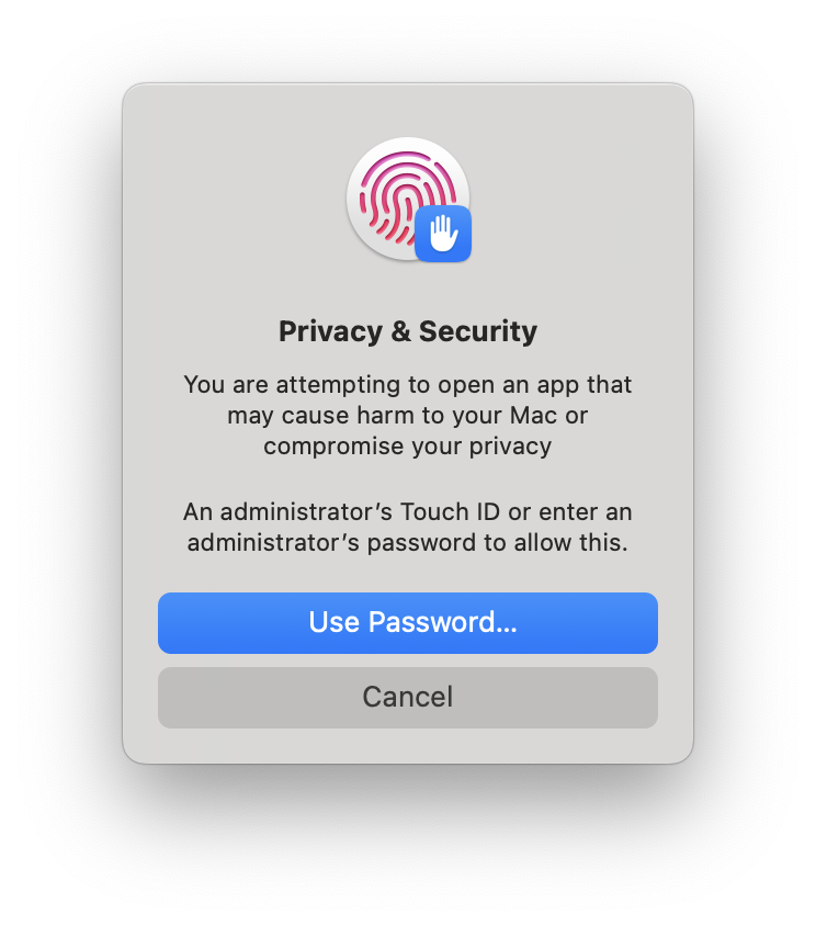 Enter your password dialog