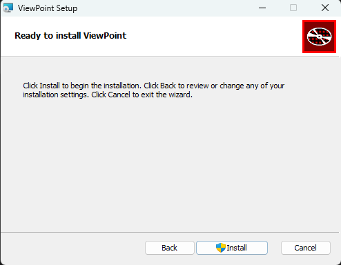 ViewPoint installer ready-to-install dialog