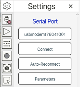 ViewPoint Settings panel, Serial Port section