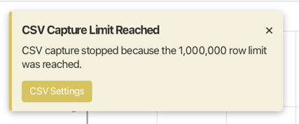 CSV limit reached notification