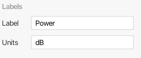 Axis label and units fields